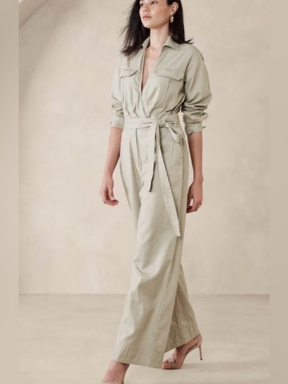 Banana Republic Light Sage Utility Jumpsuit